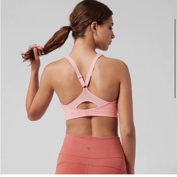 Athleta Advance Zip Front Bra B-DD Pink Sports Racerback 40DD NEW - Picture 10 of 10